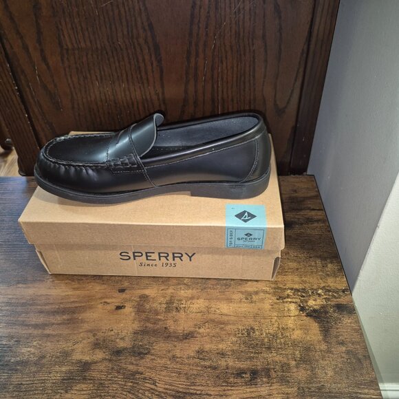 NWB Sperry Top-Sider Black Leather Colton Penny loafer sz 8.5 - Picture 5 of 11